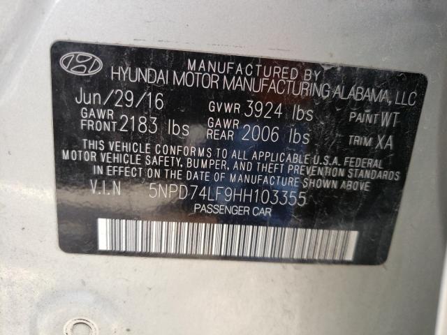 Photo 9 VIN: 5NPD74LF9HH103355 - HYUNDAI ELANTRA SE 