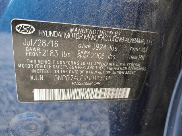 Photo 11 VIN: 5NPD74LF9HH113111 - HYUNDAI ELANTRA SE 