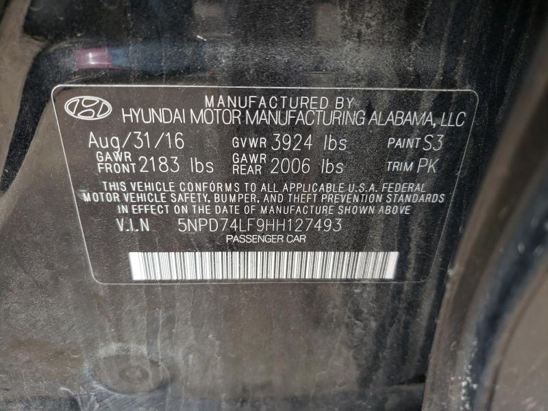 Photo 9 VIN: 5NPD74LF9HH127493 - HYUNDAI ELANTRA SE 