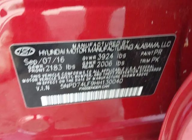 Photo 8 VIN: 5NPD74LF9HH130040 - HYUNDAI ELANTRA 