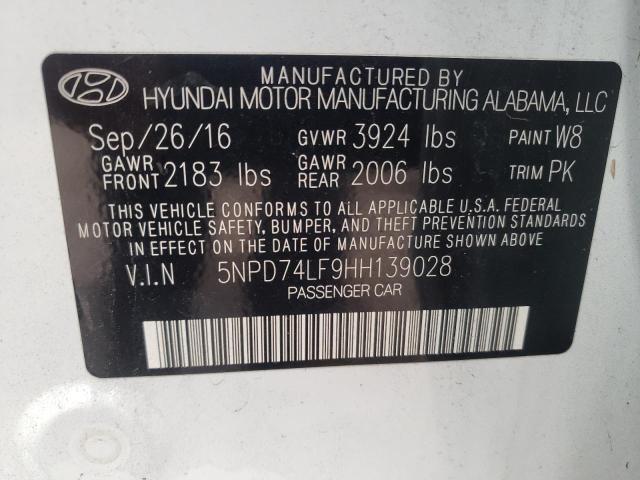 Photo 9 VIN: 5NPD74LF9HH139028 - HYUNDAI ELANTRA SE 