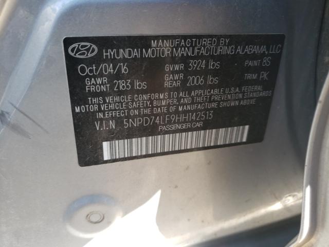 Photo 9 VIN: 5NPD74LF9HH142513 - HYUNDAI ELANTRA SE 