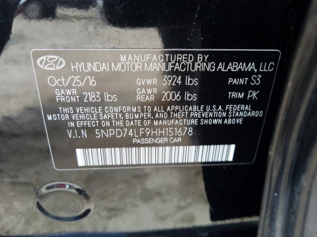 Photo 9 VIN: 5NPD74LF9HH151678 - HYUNDAI ELANTRA SE 