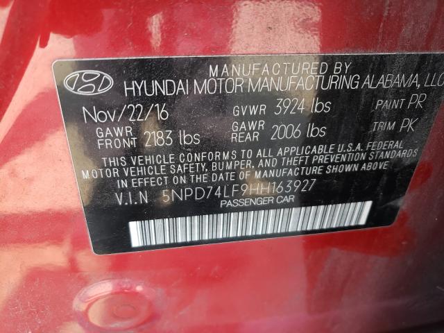 Photo 9 VIN: 5NPD74LF9HH163927 - HYUNDAI ELANTRA SE 