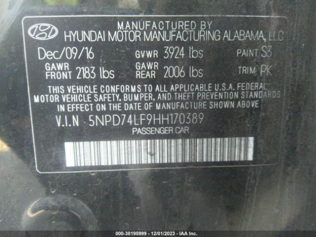 Photo 8 VIN: 5NPD74LF9HH170389 - HYUNDAI ELANTRA 