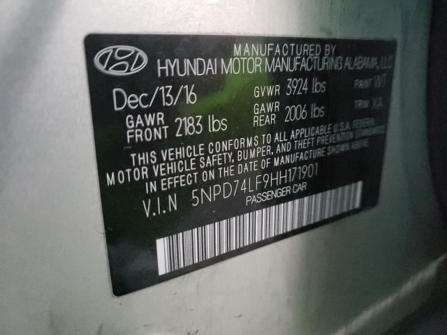 Photo 9 VIN: 5NPD74LF9HH171901 - HYUNDAI ELANTRA SE 