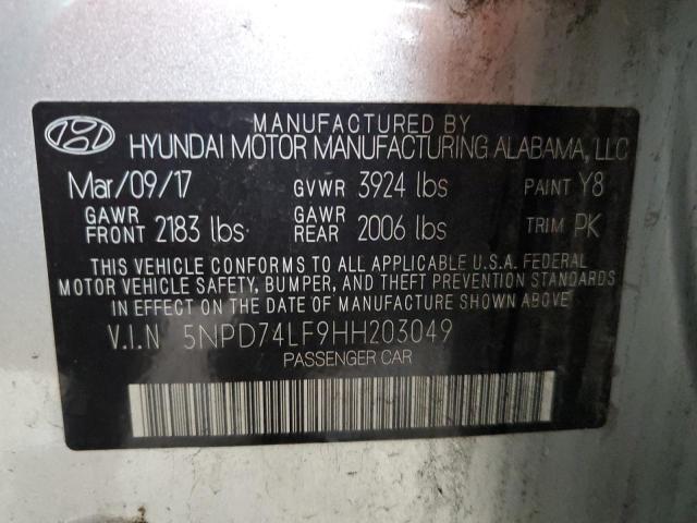 Photo 11 VIN: 5NPD74LF9HH203049 - HYUNDAI ELANTRA SE 