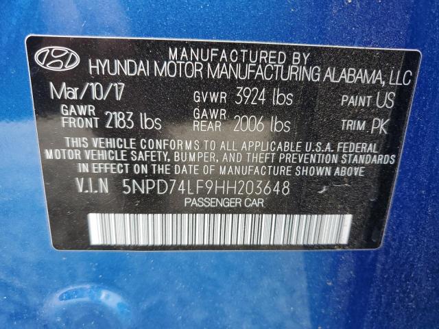 Photo 11 VIN: 5NPD74LF9HH203648 - HYUNDAI ELANTRA SE 