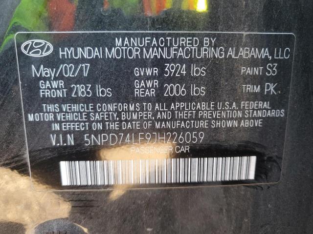 Photo 11 VIN: 5NPD74LF9JH226059 - HYUNDAI ELANTRA SE 