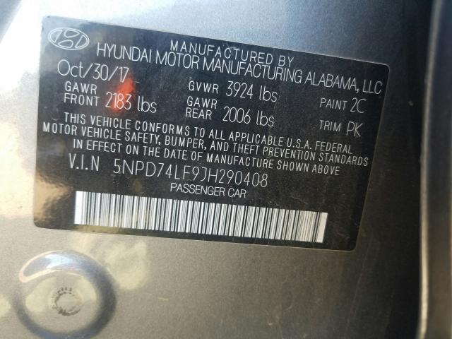 Photo 9 VIN: 5NPD74LF9JH290408 - HYUNDAI ELANTRA 