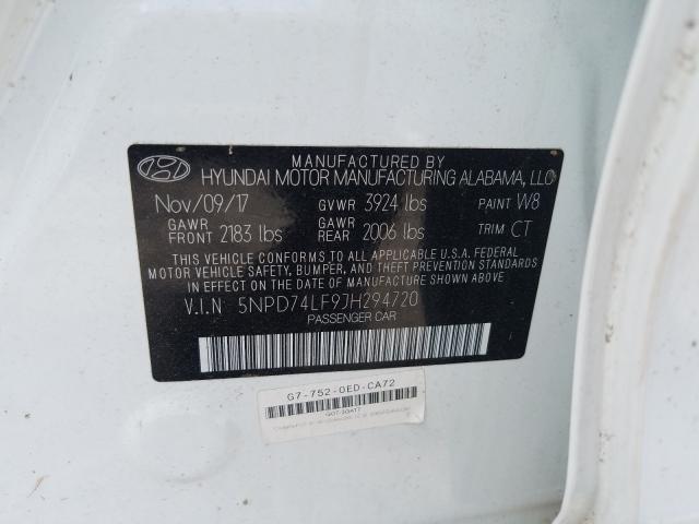 Photo 9 VIN: 5NPD74LF9JH294720 - HYUNDAI ELANTRA SE 