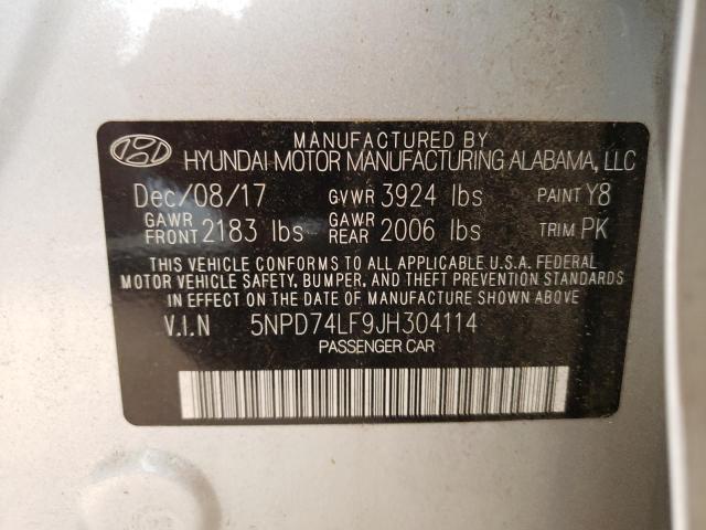 Photo 9 VIN: 5NPD74LF9JH304114 - HYUNDAI ELANTRA SE 