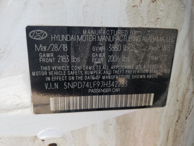 Photo 9 VIN: 5NPD74LF9JH342233 - HYUNDAI ELANTRA 