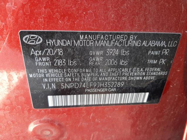 Photo 11 VIN: 5NPD74LF9JH352289 - HYUNDAI ELANTRA 