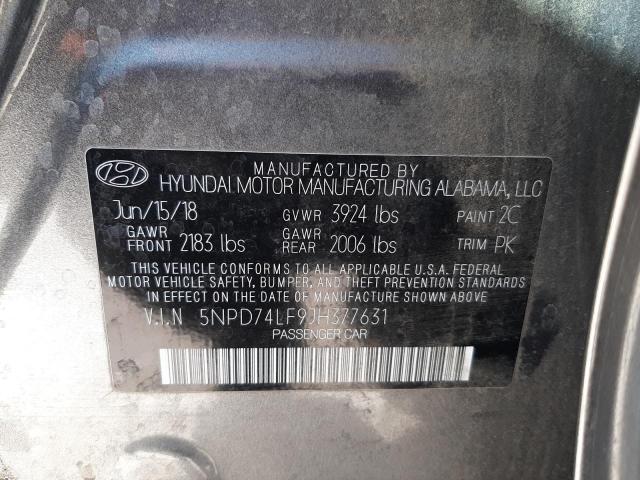 Photo 9 VIN: 5NPD74LF9JH377631 - HYUNDAI ELANTRA SE 