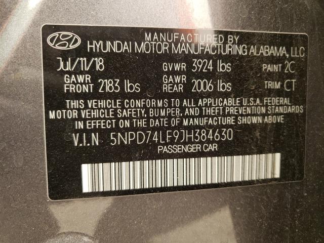 Photo 9 VIN: 5NPD74LF9JH384630 - HYUNDAI ELANTRA 