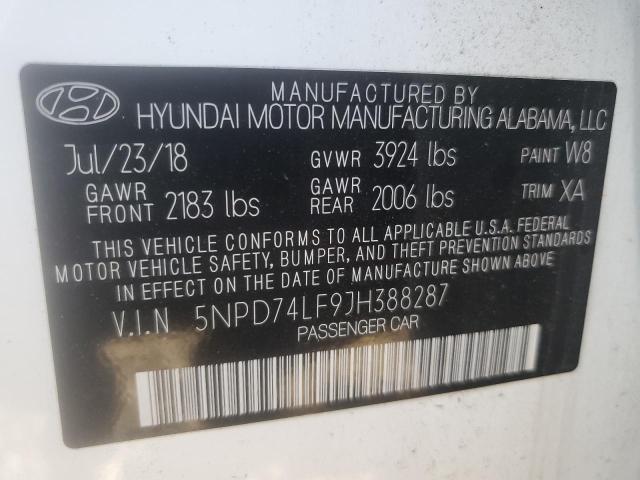 Photo 12 VIN: 5NPD74LF9JH388287 - HYUNDAI ELANTRA SE 