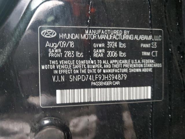 Photo 11 VIN: 5NPD74LF9JH394879 - HYUNDAI ELANTRA SE 