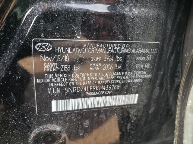 Photo 9 VIN: 5NPD74LF9KH436288 - HYUNDAI ELANTRA SE 