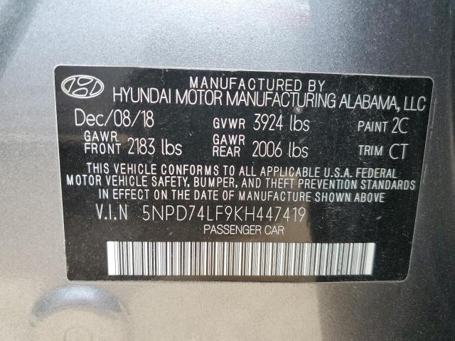 Photo 12 VIN: 5NPD74LF9KH447419 - HYUNDAI ELANTRA SE 