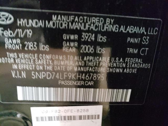 Photo 9 VIN: 5NPD74LF9KH467895 - HYUNDAI ELANTRA SE 