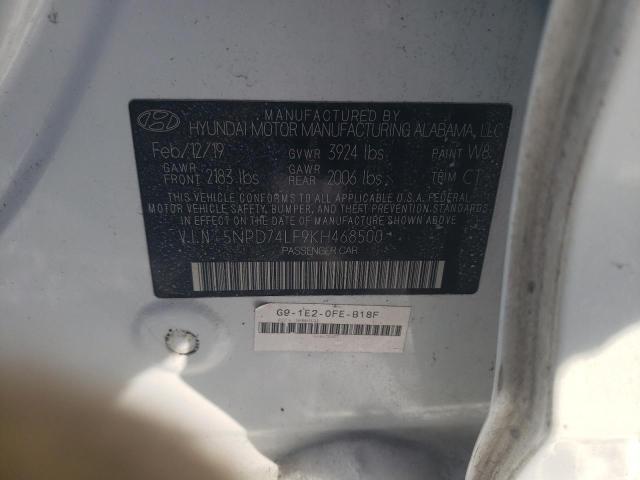 Photo 9 VIN: 5NPD74LF9KH468500 - HYUNDAI ELANTRA SE 