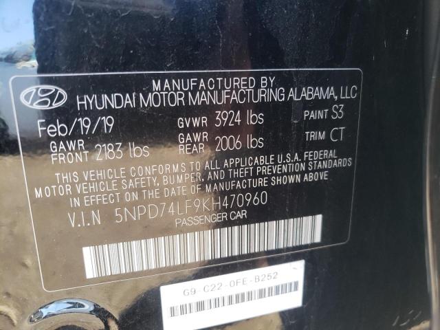 Photo 9 VIN: 5NPD74LF9KH470960 - HYUNDAI ELANTRA SE 