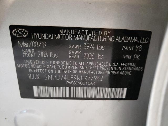 Photo 11 VIN: 5NPD74LF9KH477942 - HYUNDAI ELANTRA 