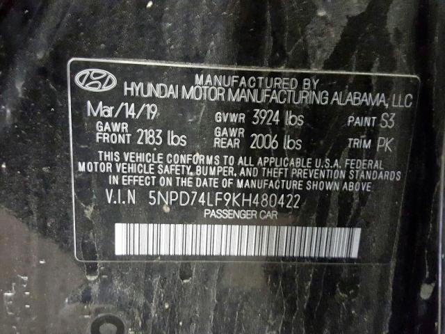 Photo 9 VIN: 5NPD74LF9KH480422 - HYUNDAI ELANTRA SE 