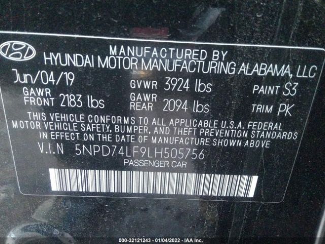 Photo 8 VIN: 5NPD74LF9LH505756 - HYUNDAI ELANTRA 