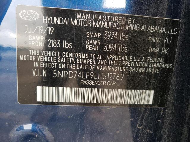 Photo 12 VIN: 5NPD74LF9LH512769 - HYUNDAI ELANTRA SE 