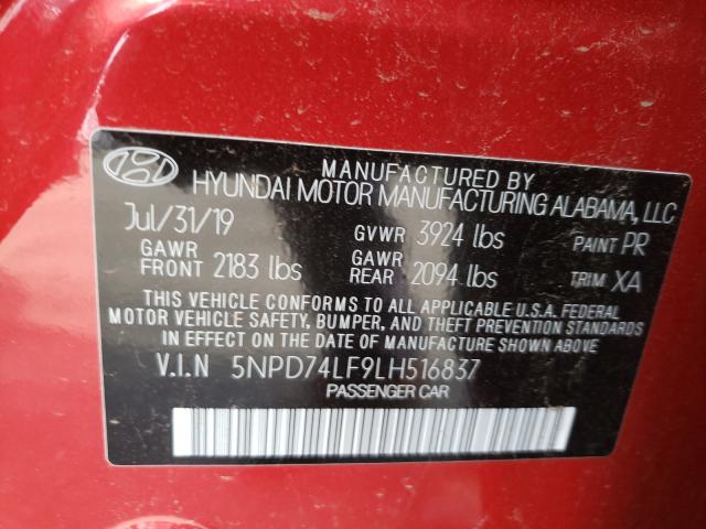 Photo 9 VIN: 5NPD74LF9LH516837 - HYUNDAI ELANTRA SE 