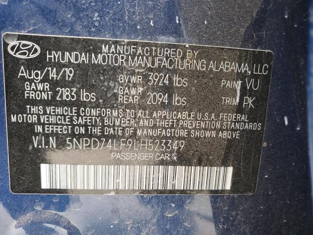 Photo 11 VIN: 5NPD74LF9LH523349 - HYUNDAI ELANTRA SE 