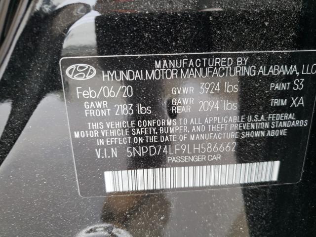 Photo 9 VIN: 5NPD74LF9LH586662 - HYUNDAI ELANTRA SE 