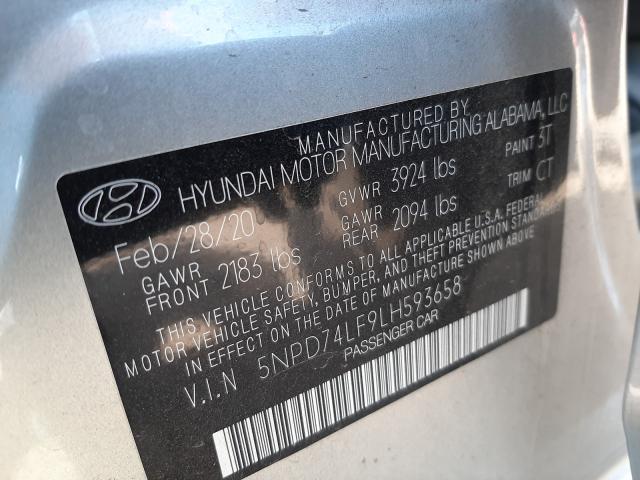 Photo 9 VIN: 5NPD74LF9LH593658 - HYUNDAI ELANTRA SE 