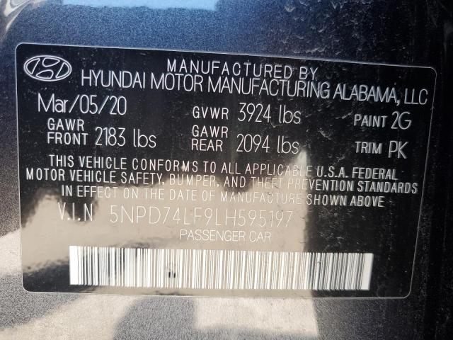 Photo 9 VIN: 5NPD74LF9LH595197 - HYUNDAI ELANTRA SE 