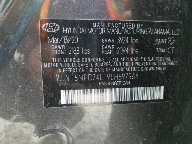 Photo 9 VIN: 5NPD74LF9LH597564 - HYUNDAI ELANTRA SE 