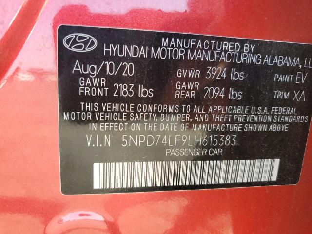 Photo 11 VIN: 5NPD74LF9LH615383 - HYUNDAI ELANTRA SE 