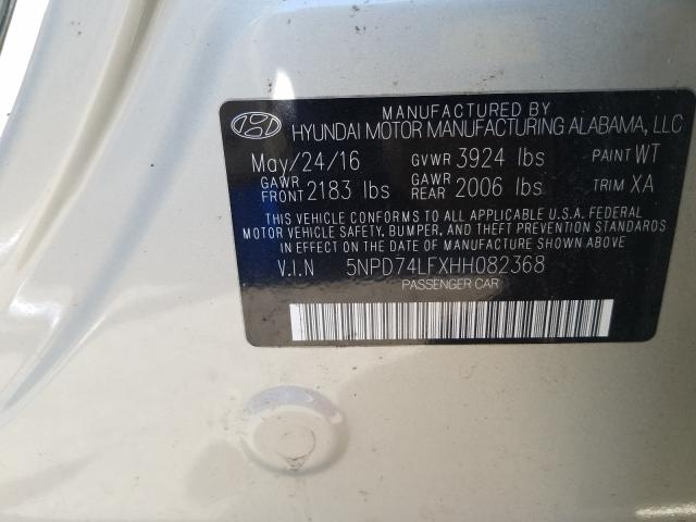 Photo 9 VIN: 5NPD74LFXHH082368 - HYUNDAI ELANTRA SE 