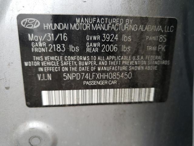 Photo 9 VIN: 5NPD74LFXHH085450 - HYUNDAI ELANTRA SE 