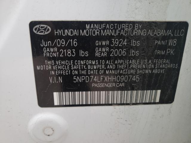 Photo 9 VIN: 5NPD74LFXHH090745 - HYUNDAI ELANTRA SE 