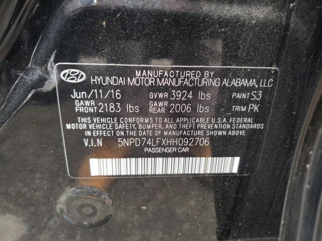 Photo 9 VIN: 5NPD74LFXHH092706 - HYUNDAI ELANTRA SE 