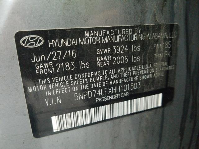 Photo 9 VIN: 5NPD74LFXHH101503 - HYUNDAI ELANTRA SE 