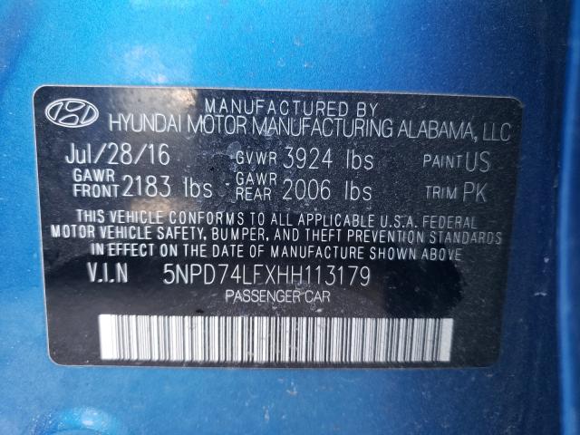 Photo 9 VIN: 5NPD74LFXHH113179 - HYUNDAI ELANTRA SE 