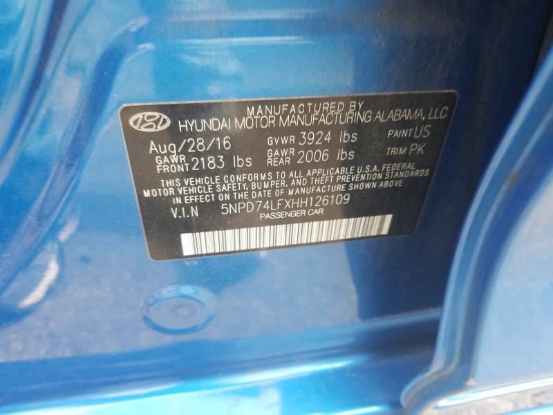 Photo 9 VIN: 5NPD74LFXHH126109 - HYUNDAI ELANTRA SE 