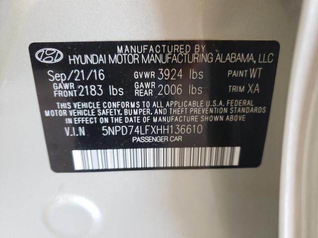 Photo 9 VIN: 5NPD74LFXHH136610 - HYUNDAI ELANTRA SE 