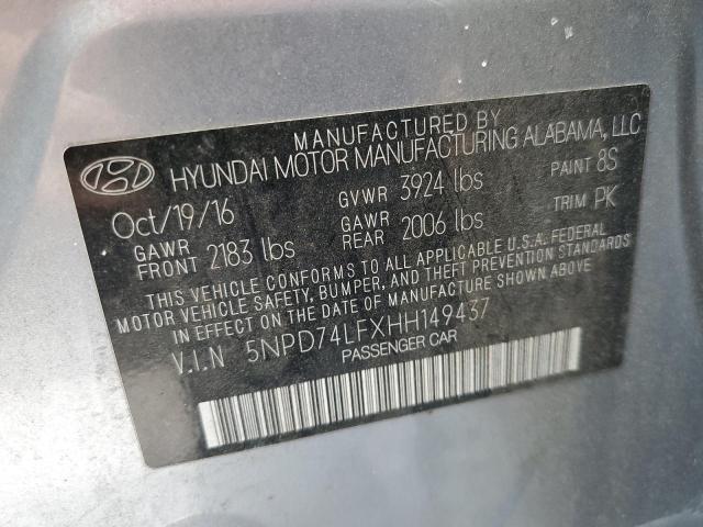 Photo 9 VIN: 5NPD74LFXHH149437 - HYUNDAI ELANTRA SE 