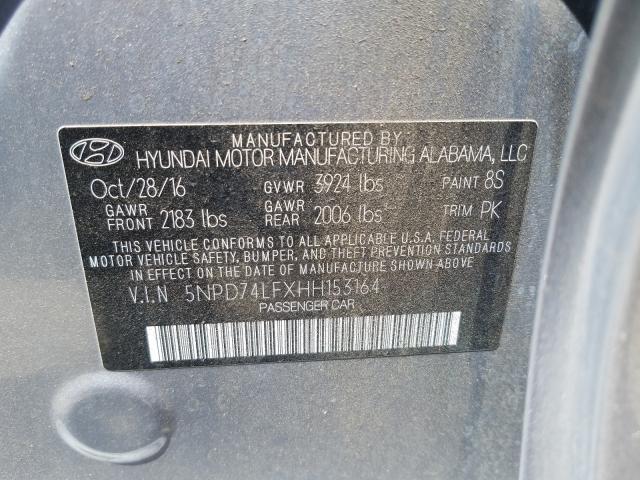 Photo 9 VIN: 5NPD74LFXHH153164 - HYUNDAI ELANTRA SE 