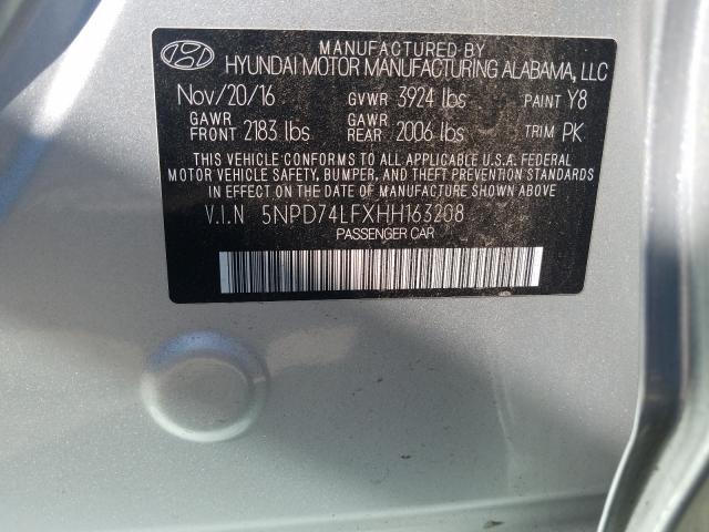 Photo 9 VIN: 5NPD74LFXHH163208 - HYUNDAI ELANTRA 