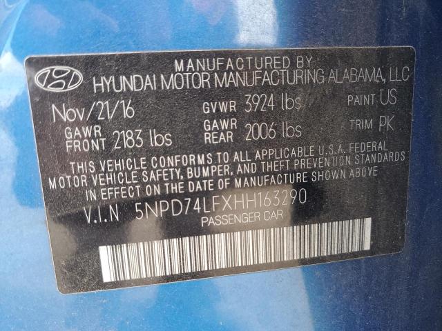 Photo 11 VIN: 5NPD74LFXHH163290 - HYUNDAI ELANTRA SE 